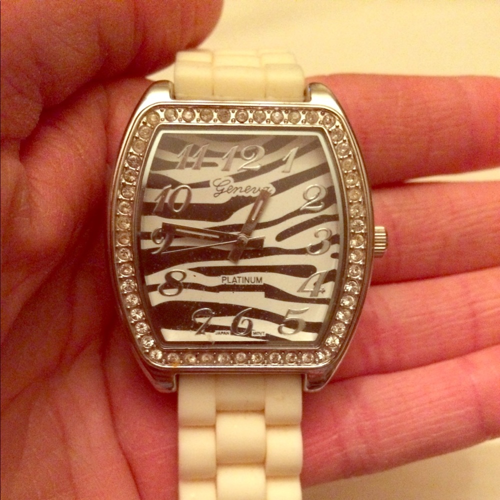 Zebra print face fashion watch